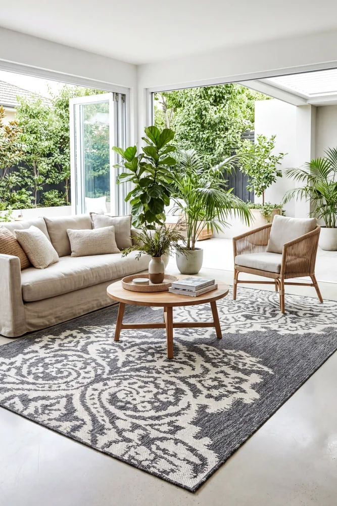 Alaska Indoor Outdoor 05 Grey Cream Rug - Image 3