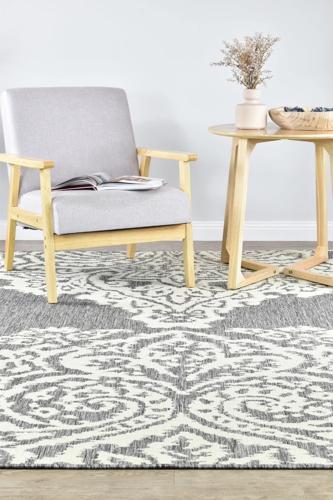 Alaska Indoor Outdoor 05 Grey Cream Rug - Image 4