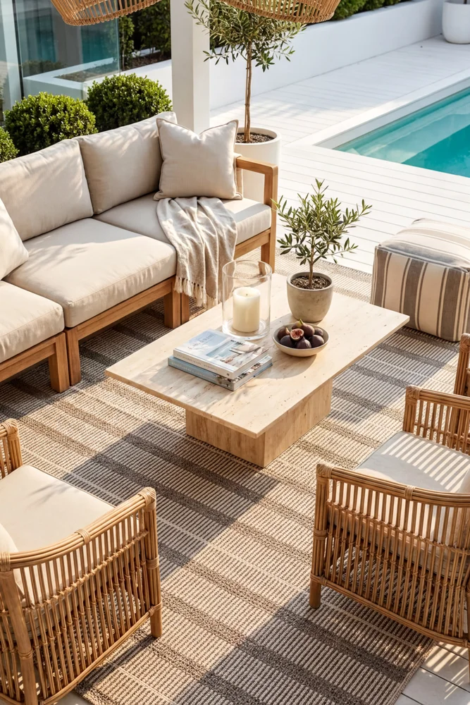 Summer 56 Beige Outdoor Rug - Image 3