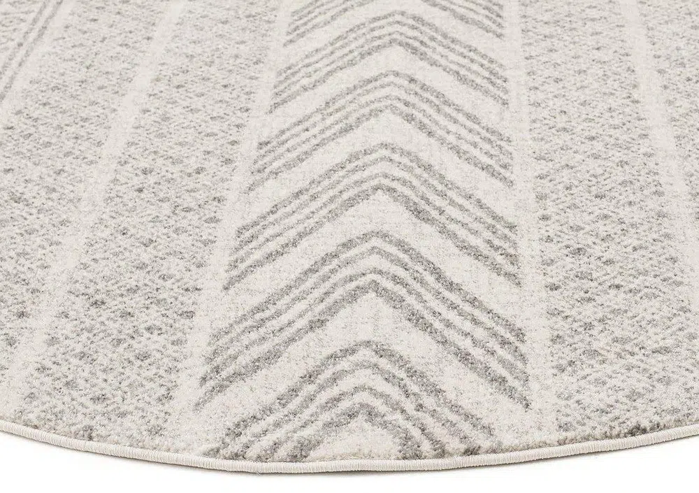Adani Modern Tribal Design Grey Round Rug - Image 4