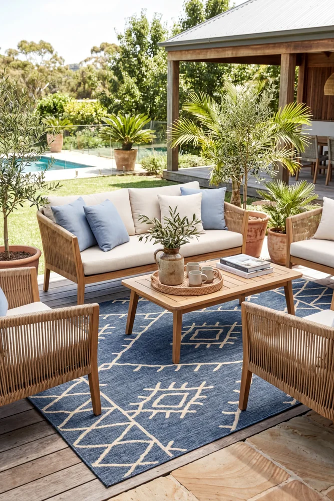 Agatti Blue Outdoor Rug - Image 2