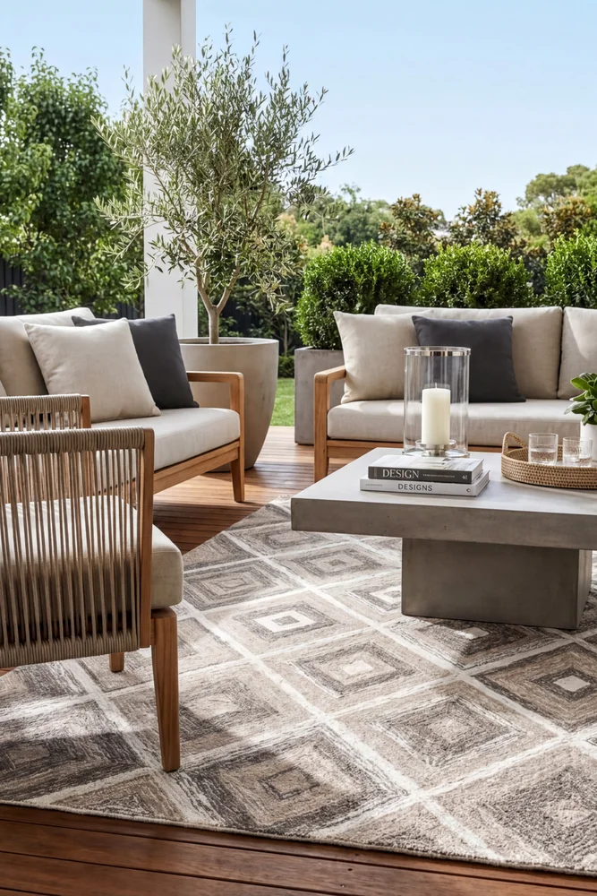 Alexandria Beige Indoor Outdoor Rug - Image 2