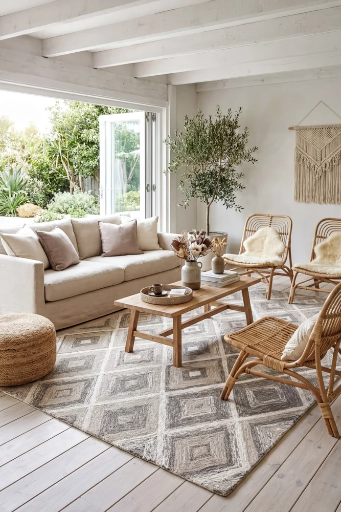Alexandria Beige Indoor Outdoor Rug - Image 3