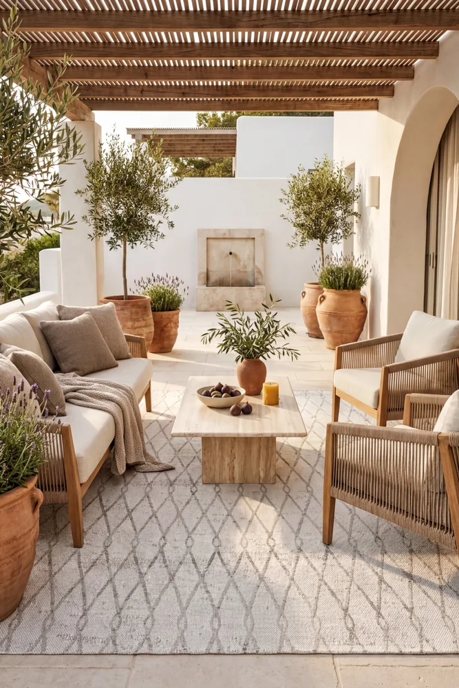 Alma 28 Cream Beige Outdoor Rug - Image 2