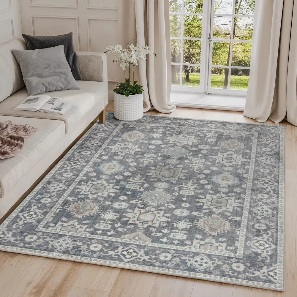 Anna Grey Machine Washable Rug - Image 3