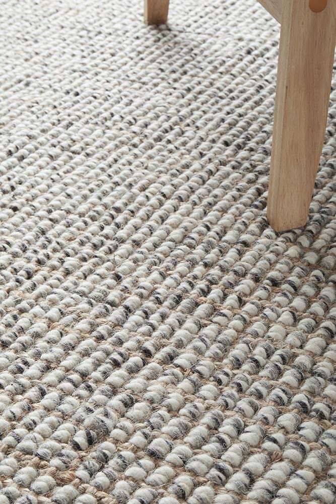 Arabella Grey Wool Jute Rug - Image 3
