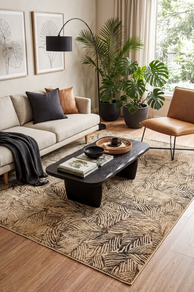 Artistic Nature Modern Charcoal Rug - Image 2