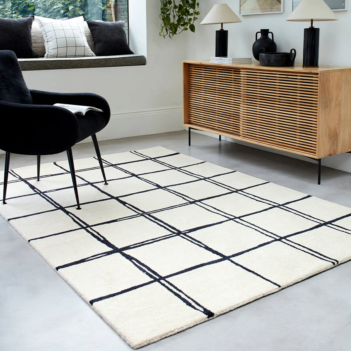 Asiatic Albany Grid Monochrome Rug - Image 2