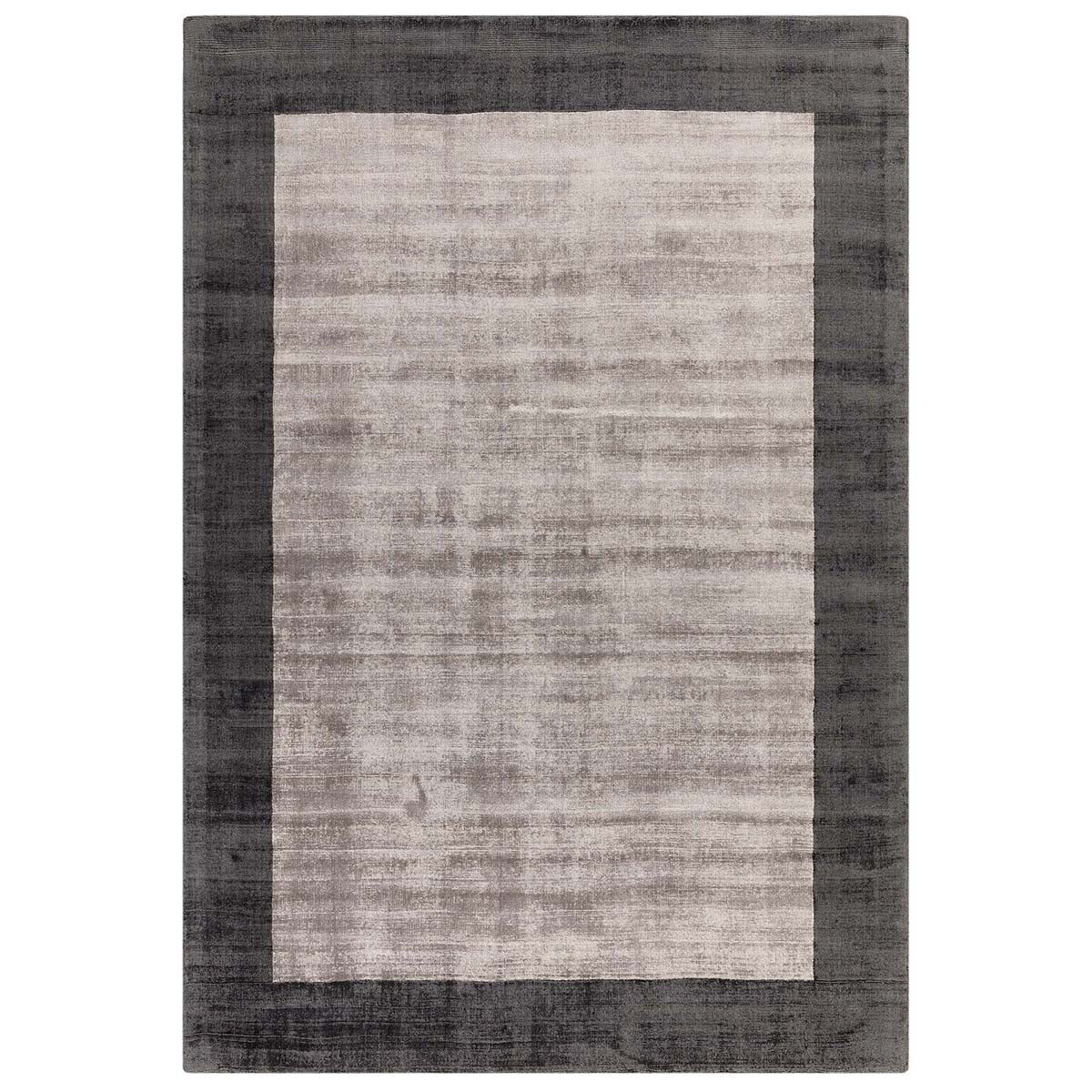 Asiatic Blade Border Charcoal Silver Rug