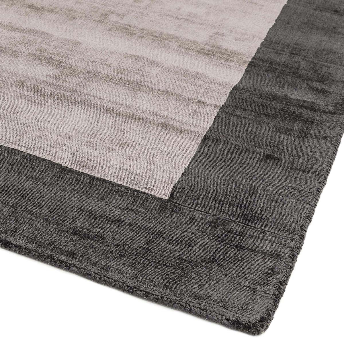 Asiatic Blade Border Charcoal Silver Square Rug - Image 3