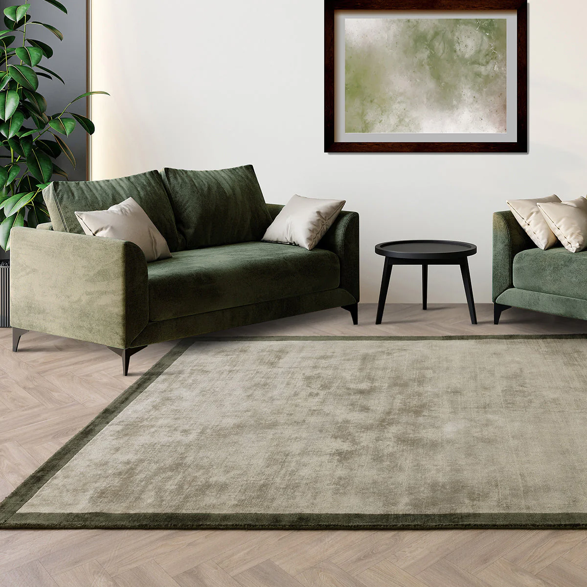 Asiatic Blade Border Sage Olive 05 Rug - Image 2