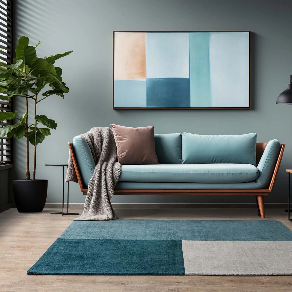 Asiatic Blox Teal Rug - Image 2