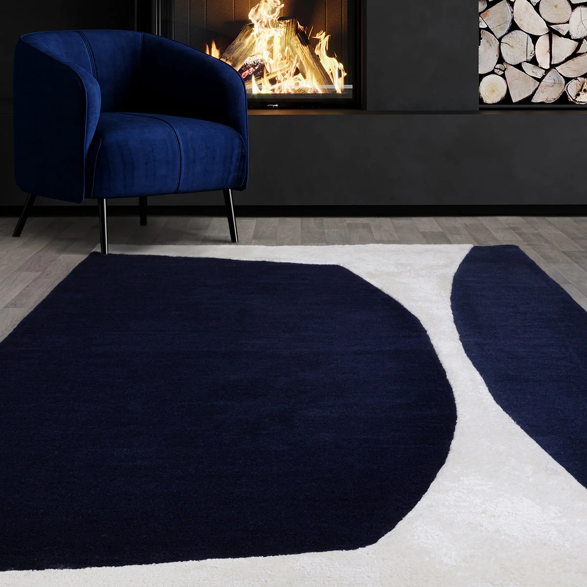 Asiatic Matrix 102 Signature Indigo Rug - Image 2