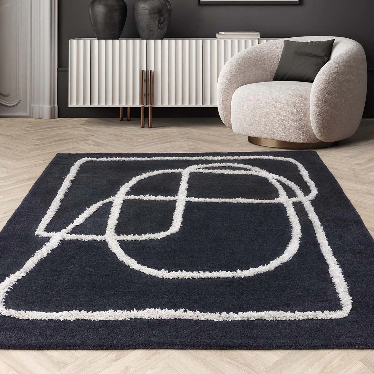 Asiatic Matrix Infinity Charcoal Rug - Image 2