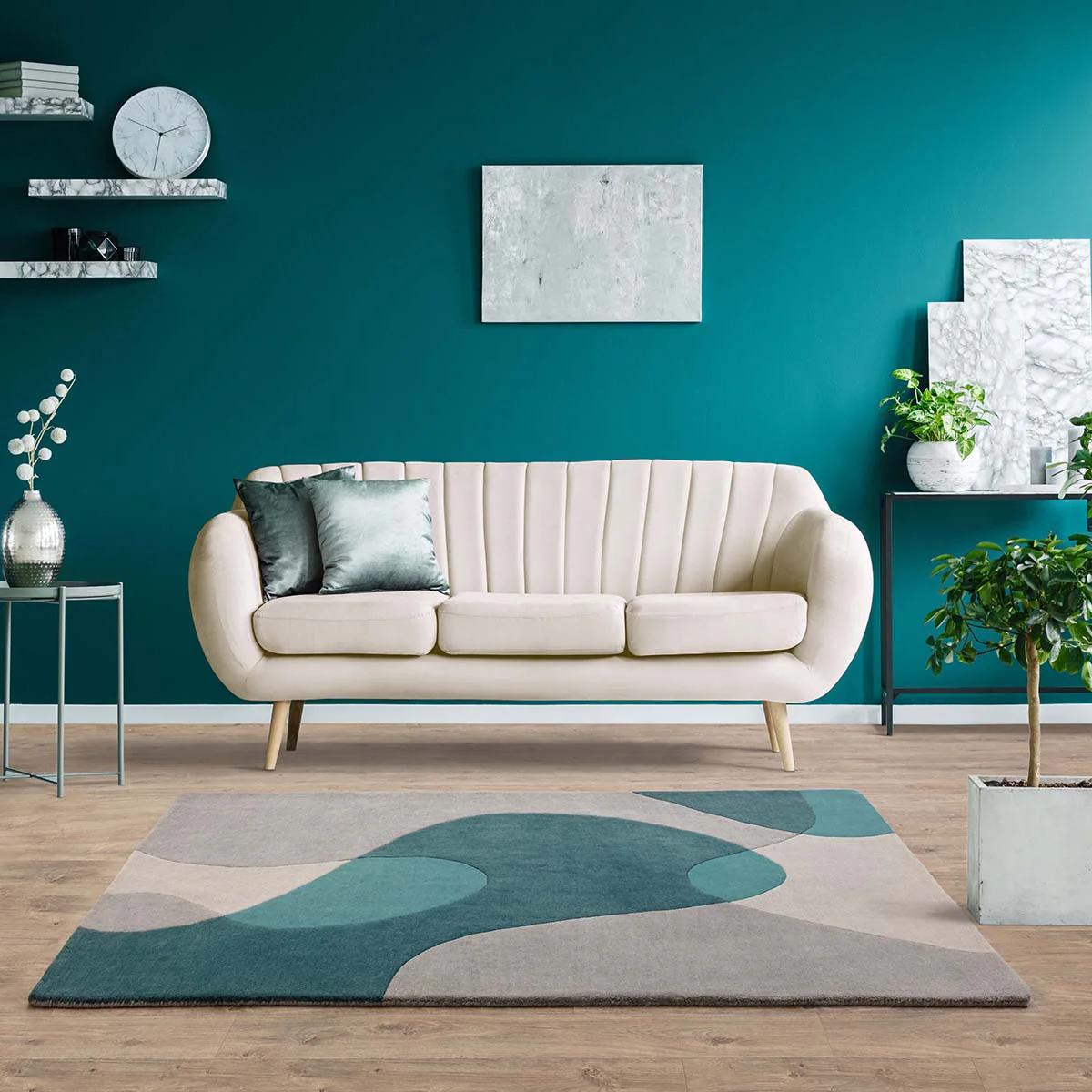 Asiatic Matrix Max 57 Arc Teal Rug - Image 2