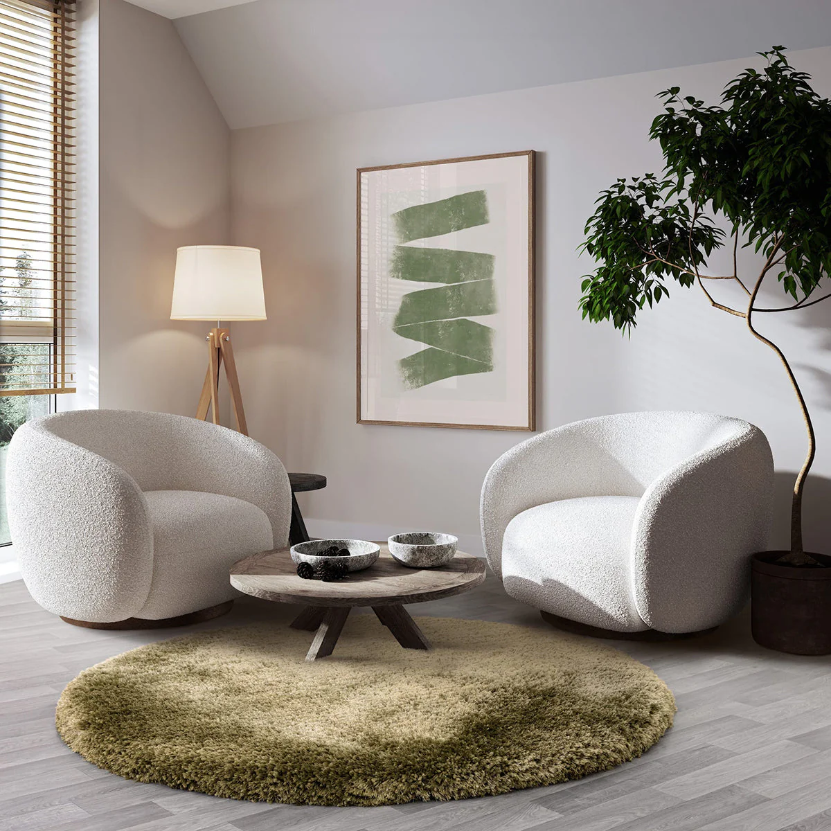 Asiatic Plush Sage Round Rug - Image 2