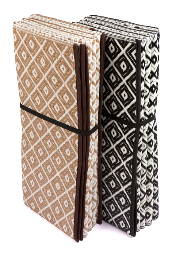 Aztec Beige & White Foldable Outdoor Rug - Image 5