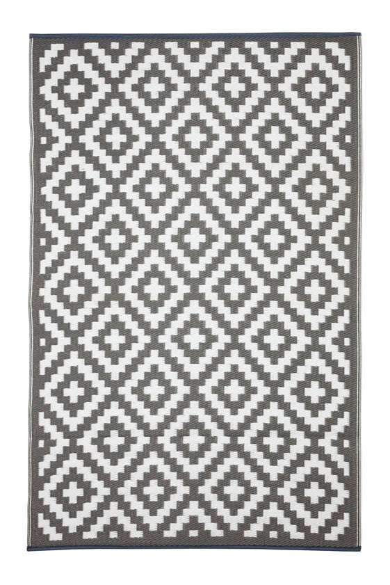 Aztec Grey & White Reversible Outdoor Rug - Image 4