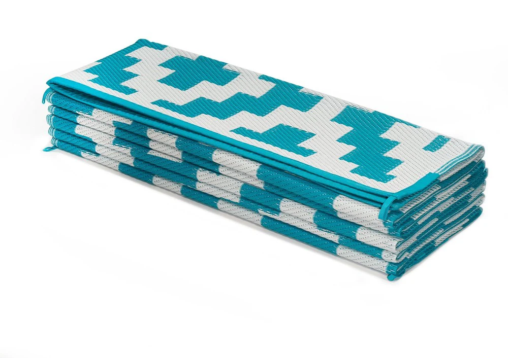 Aztec Teal & White Ougdoor Rug - Image 6