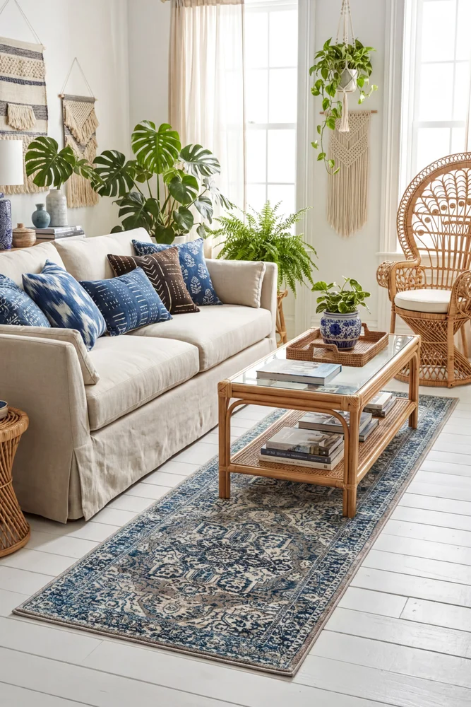 Babylon 207 Blue Runner Rug