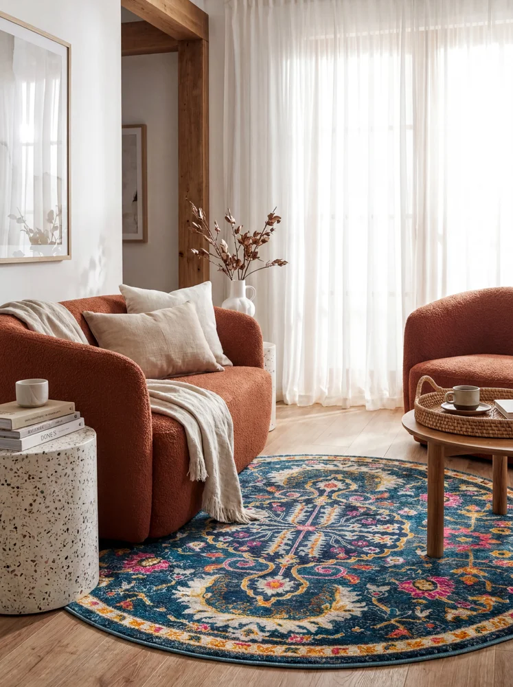 Babylon 209 Navy Round Rug - Image 2