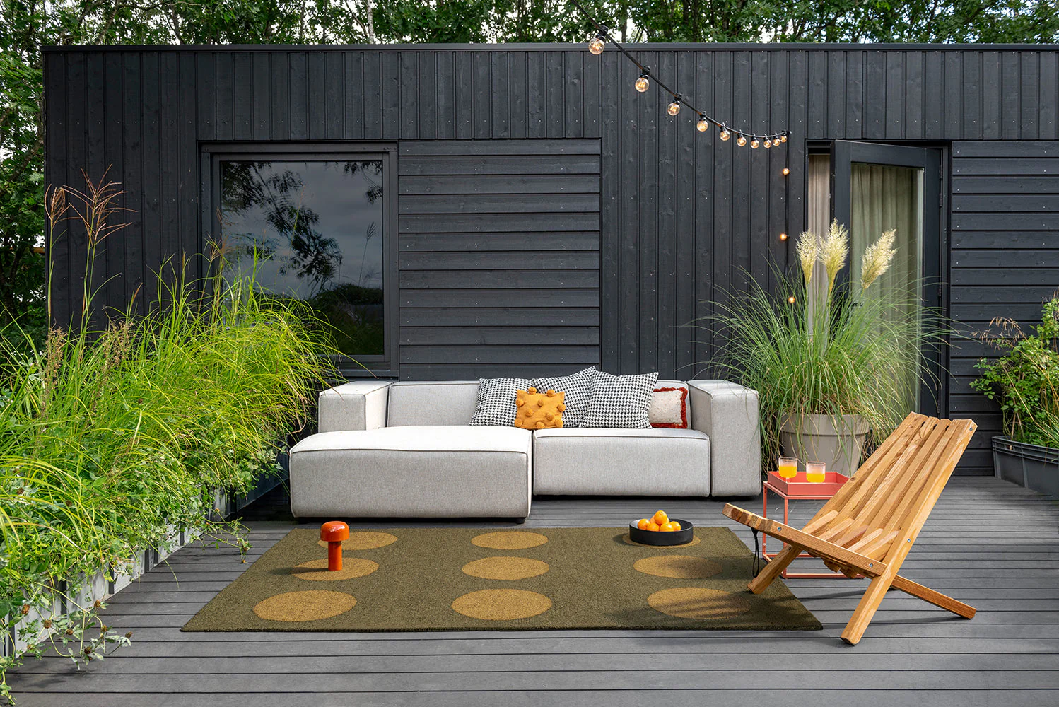 Brink & Campman Habitat Festival Dots Olive Green 495817 Outdoor Rug - Image 2