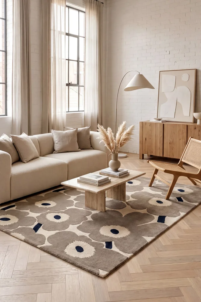 Marimekko Unikko Greige 132401 Rug - Image 2