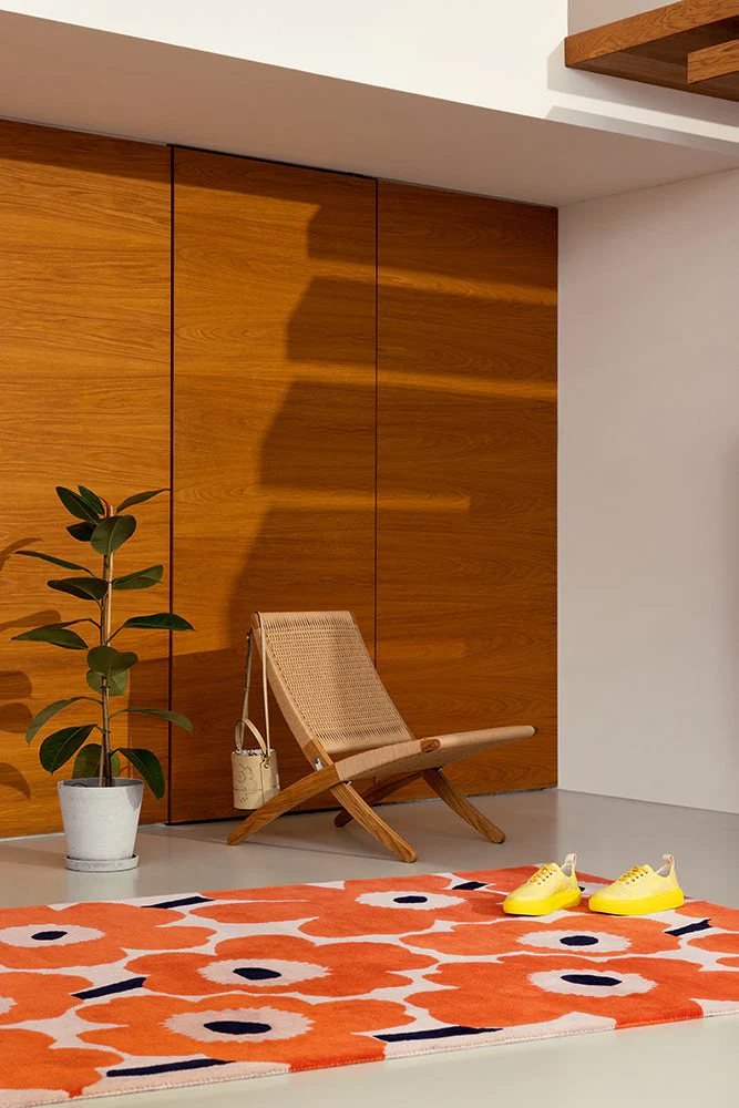 Marimekko Unikko Orange Red 132403 Rug - Image 3