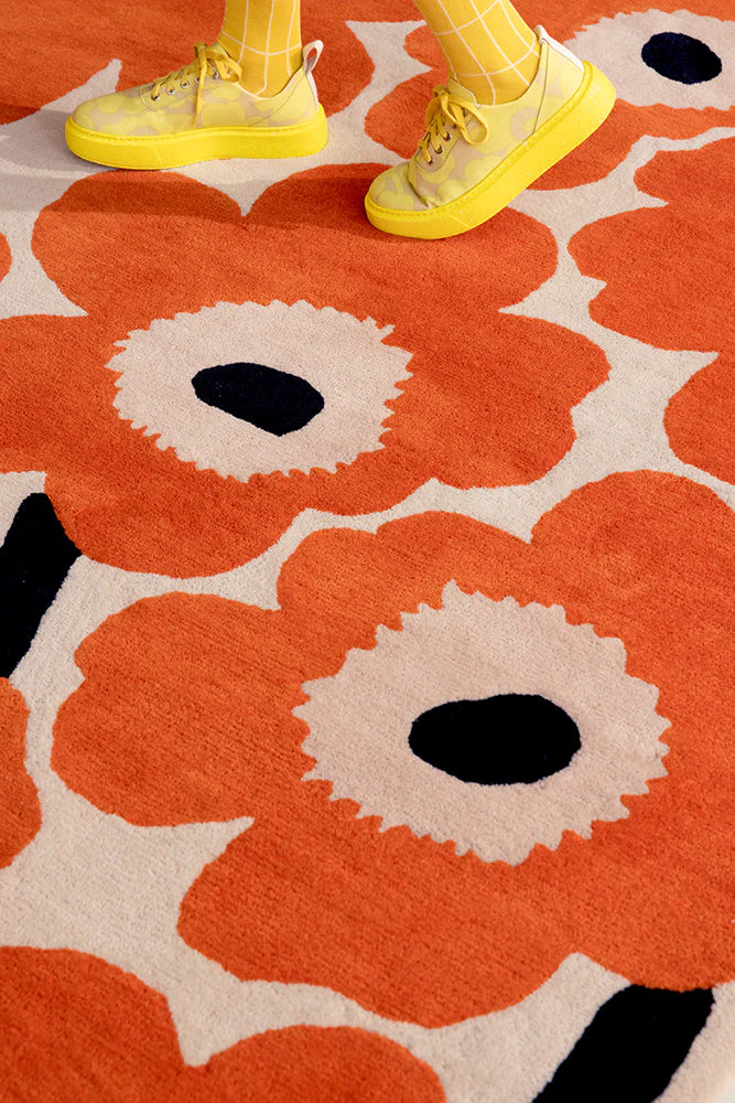 Marimekko Unikko Orange Red 132403 Rug - Image 4