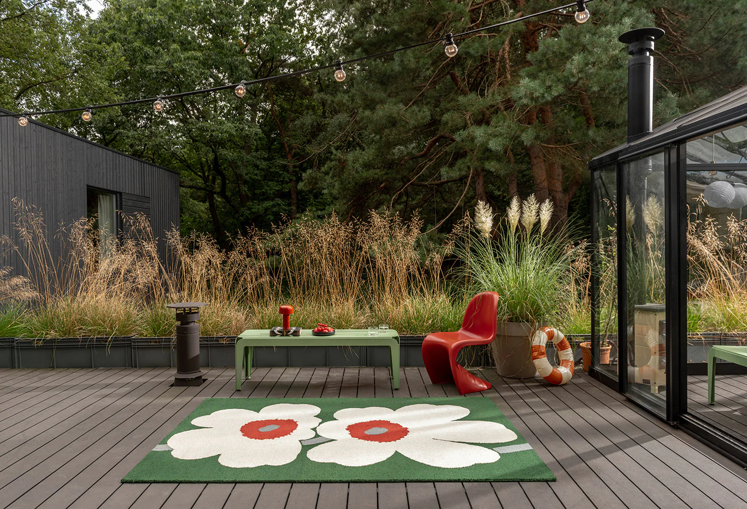 Marimekko Unikko 60th Anniversary Green 433007 Rug - Image 2