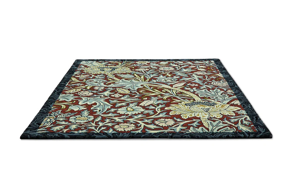 Morris & Co Trent Madder Red/Webb's Blue 127510 Rug - Image 5
