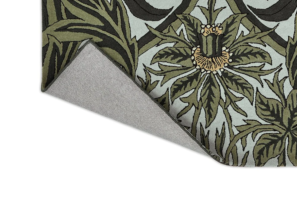 Morris & Co Bluebell Leafy Arbour Green 127607 Rug - Image 7