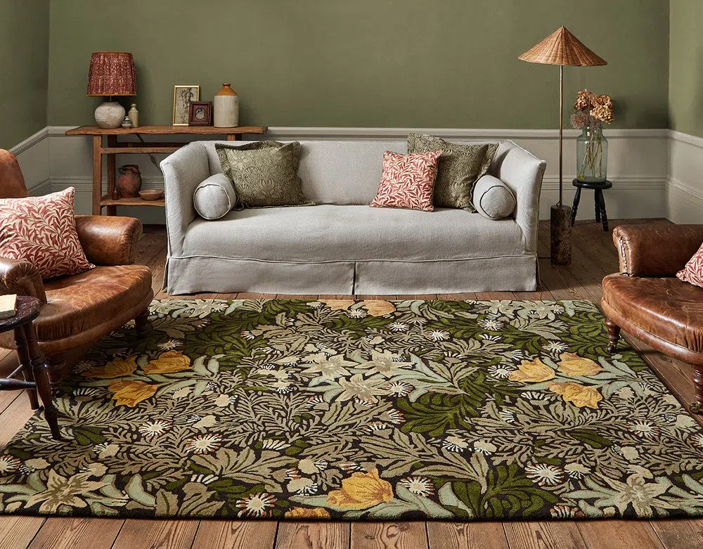 Morris & Co Bower Twining Vine Green 128207 Rug - Image 3