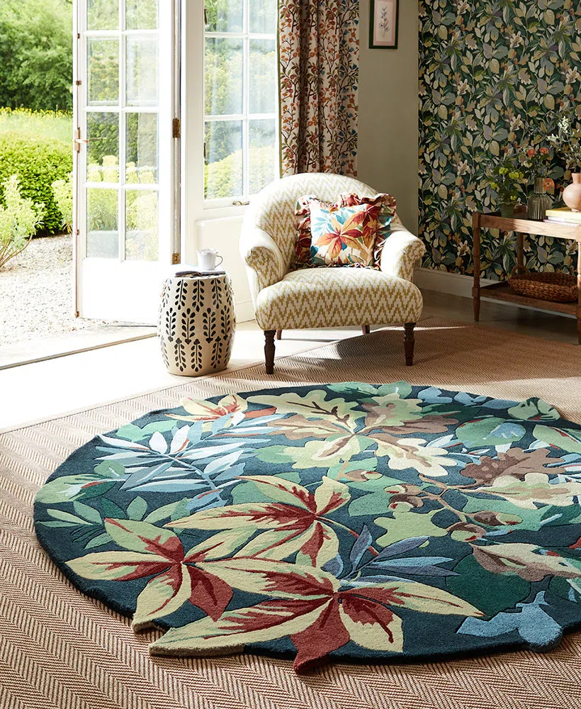 Sanderson Robin's Wood Forest Green Round 146508 Rug - Image 3