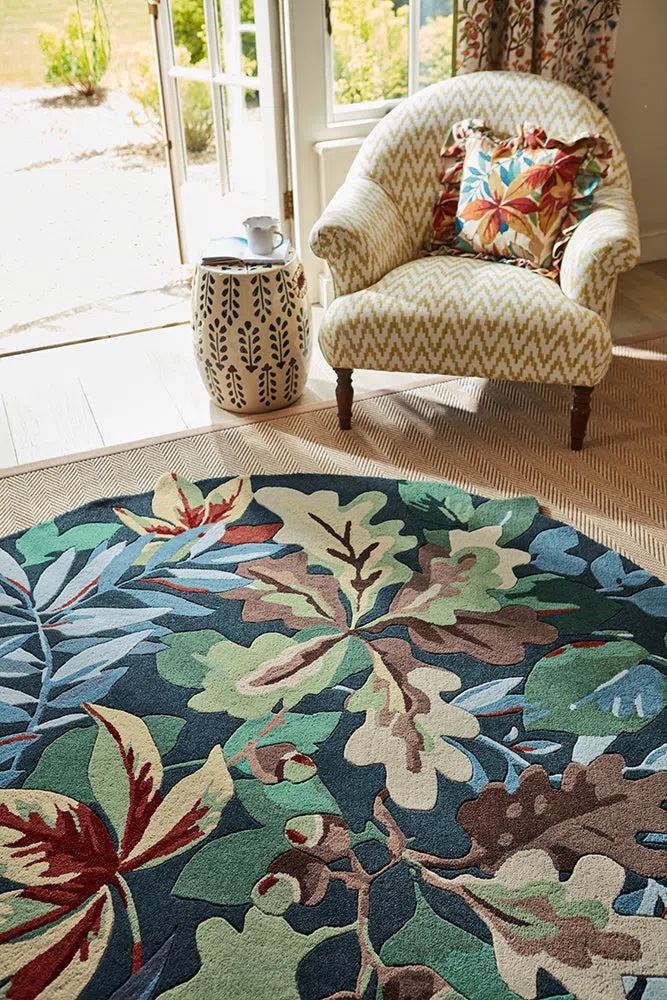 Sanderson Robin's Wood Forest Green Round 146508 Rug - Image 4