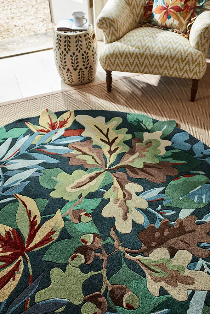 Sanderson Robin's Wood Forest Green Round 146508 Rug - Image 5