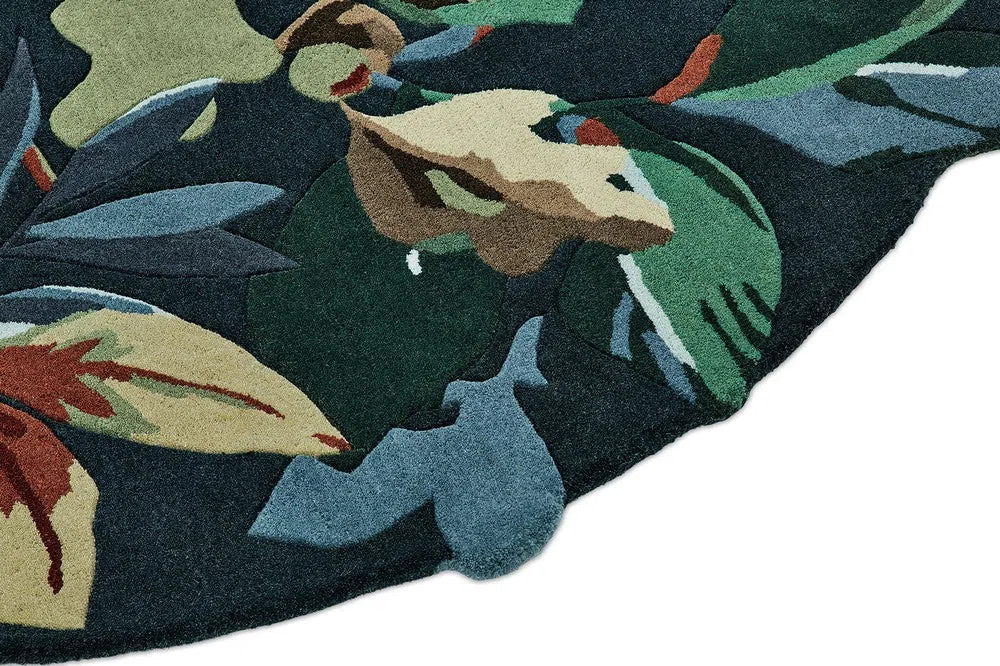 Sanderson Robin's Wood Forest Green Round 146508 Rug - Image 7