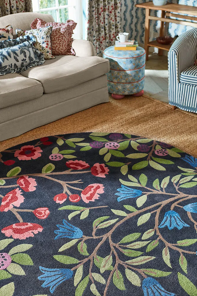 Sanderson Foraging Indigo Round 146618 Rug - Image 5