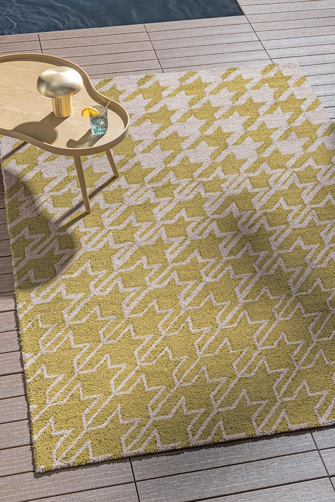 Ted Baker Houndstooth Mustard 455706 Outdoor Rug - Image 2