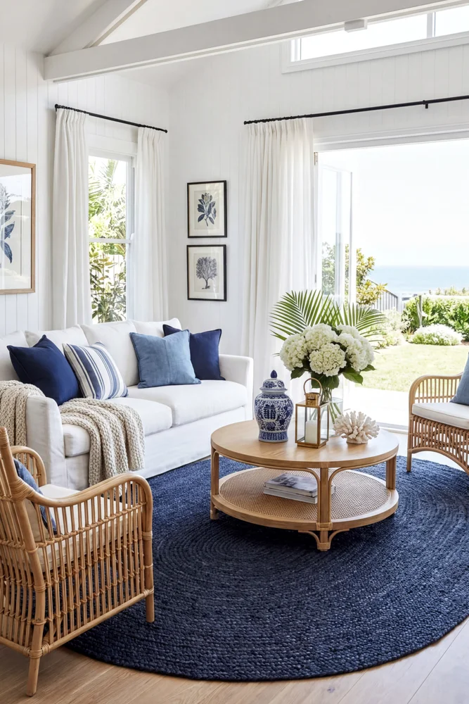 Bondi Navy Oval Rug - Image 2