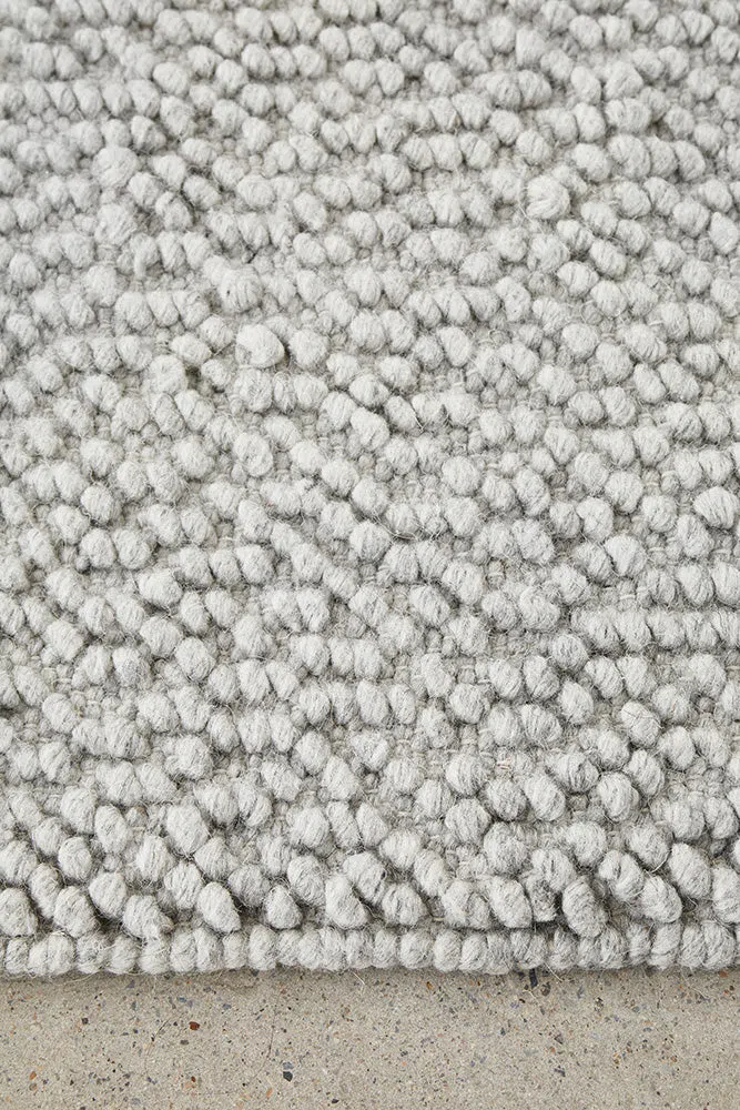 Boucle Grey Wool Rug - Image 4