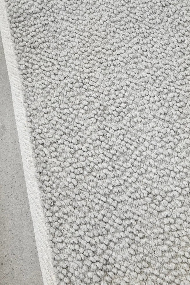 Boucle Grey Wool Rug - Image 5