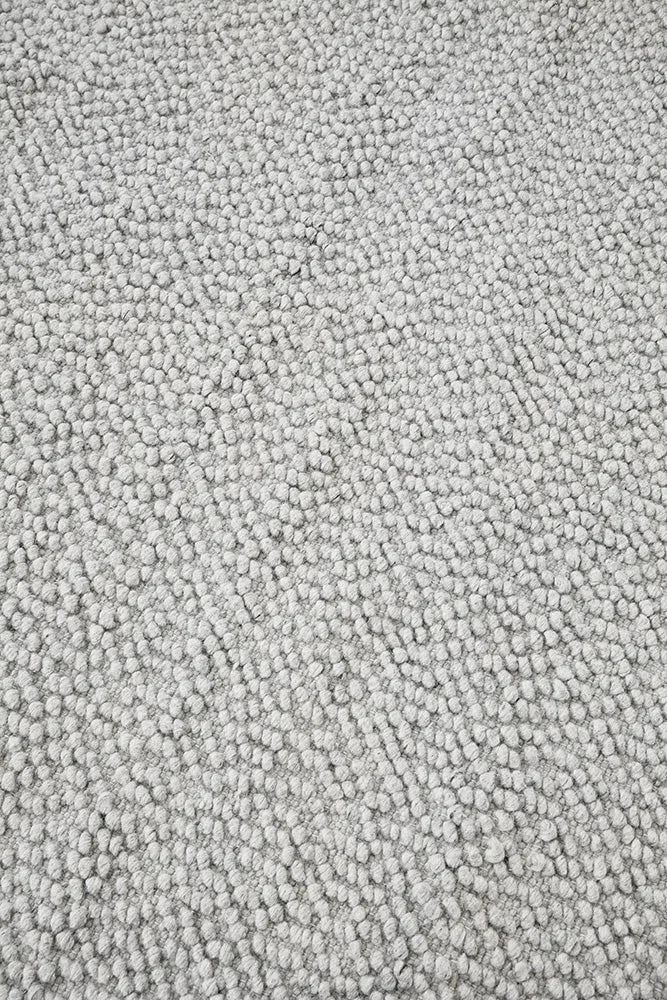 Boucle Grey Wool Rug - Image 6
