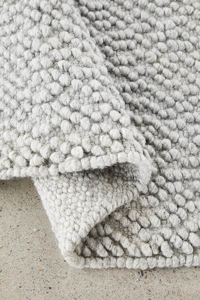 Boucle Grey Wool Rug - Image 7