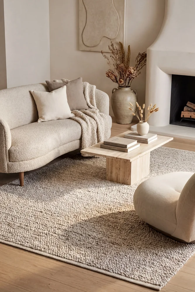 Boucle Natural Wool Rug - Image 2