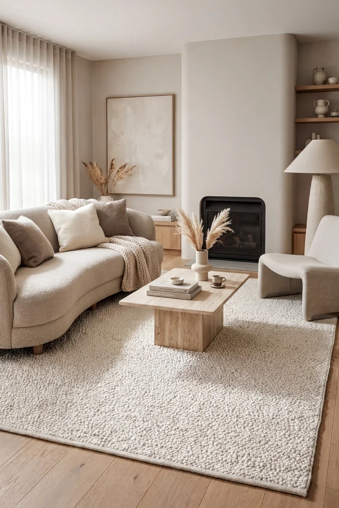 Boucle White Rug - Image 2