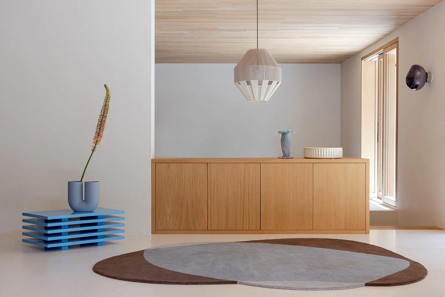 Brink & Campman Element Chad Brown Blue 087705 Round Rug - Image 4