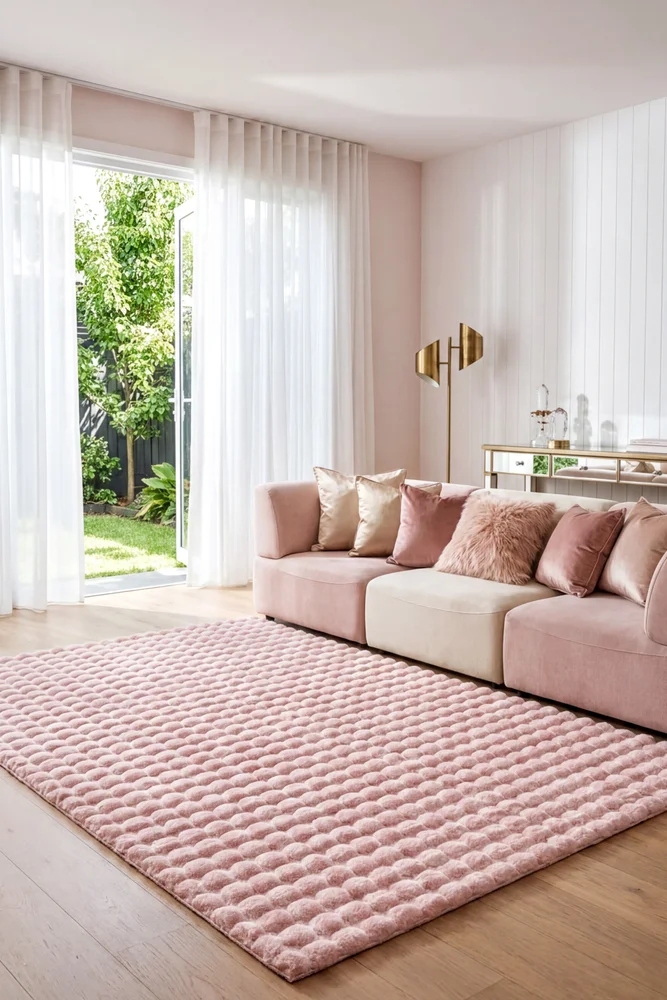 Bubble Blush Machine Washable Rug - Image 2