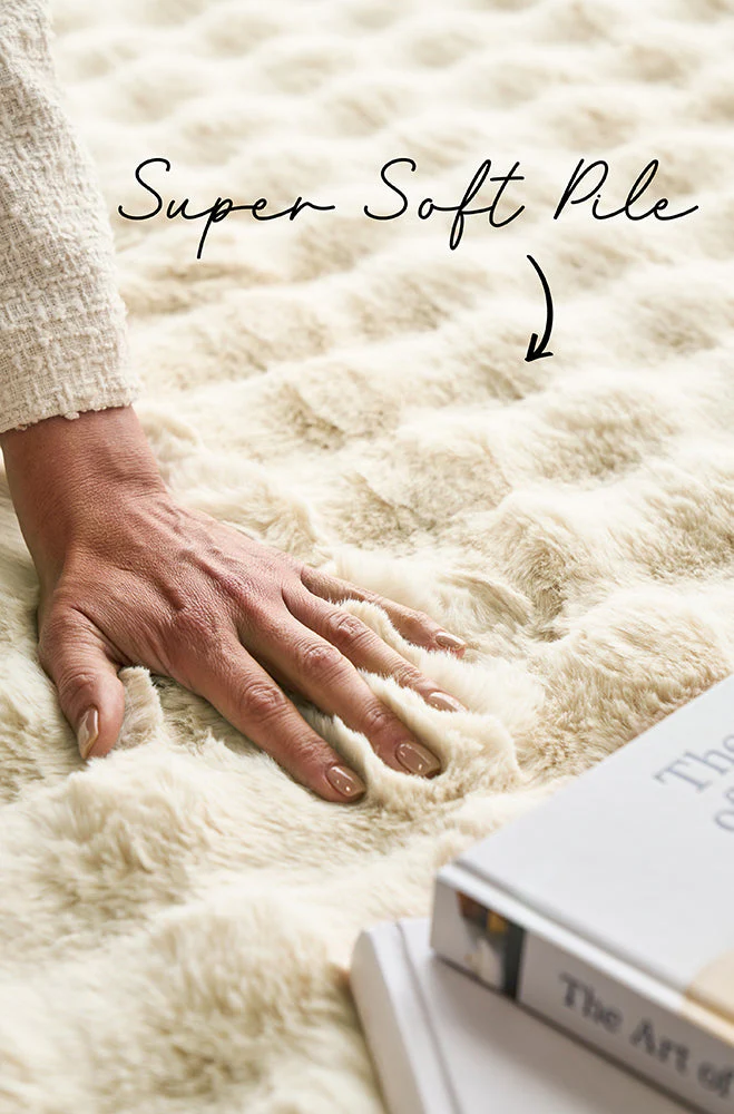 Bubble Natural Round Machine Washable Rug - Image 4