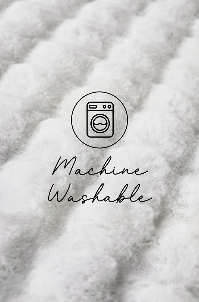 Bubble White Round Machine Washable Rug - Image 6